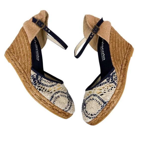 Viscata Barcelona Shoes - Viscata Barcelona Satuna Limited Edition Canvas Espadrille Wedges Size 9 / 40